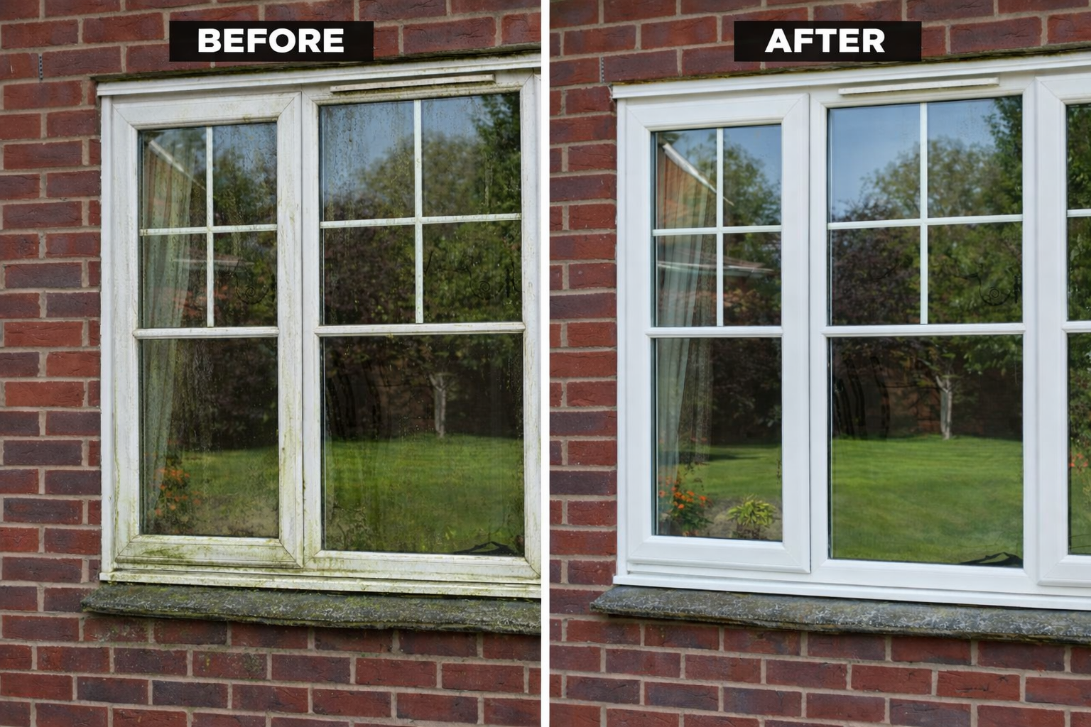 Before and after window cleaning example